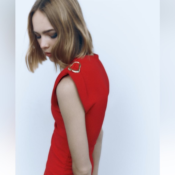 Zara Red Midi Dress - Picture 4 of 7